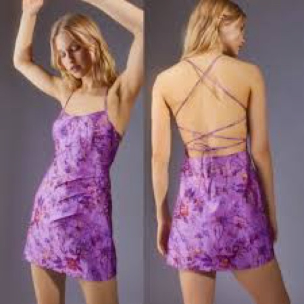 Urban Outfitters Electric Heart Lavender Strappy Backless‎ Dress